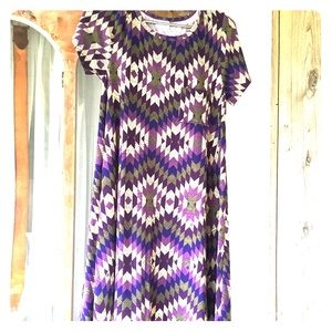 Lularoe purple Aztec Carly dress size small